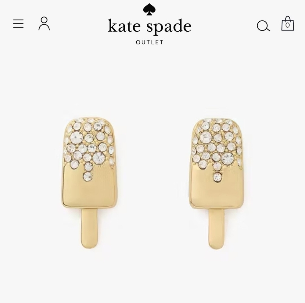NWT Kate Spade Fast Food Ice Pops Earrings with crystal Sprinkles